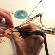 Emma using her soldering powers