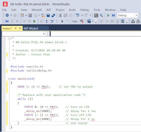 Coding the Hello board