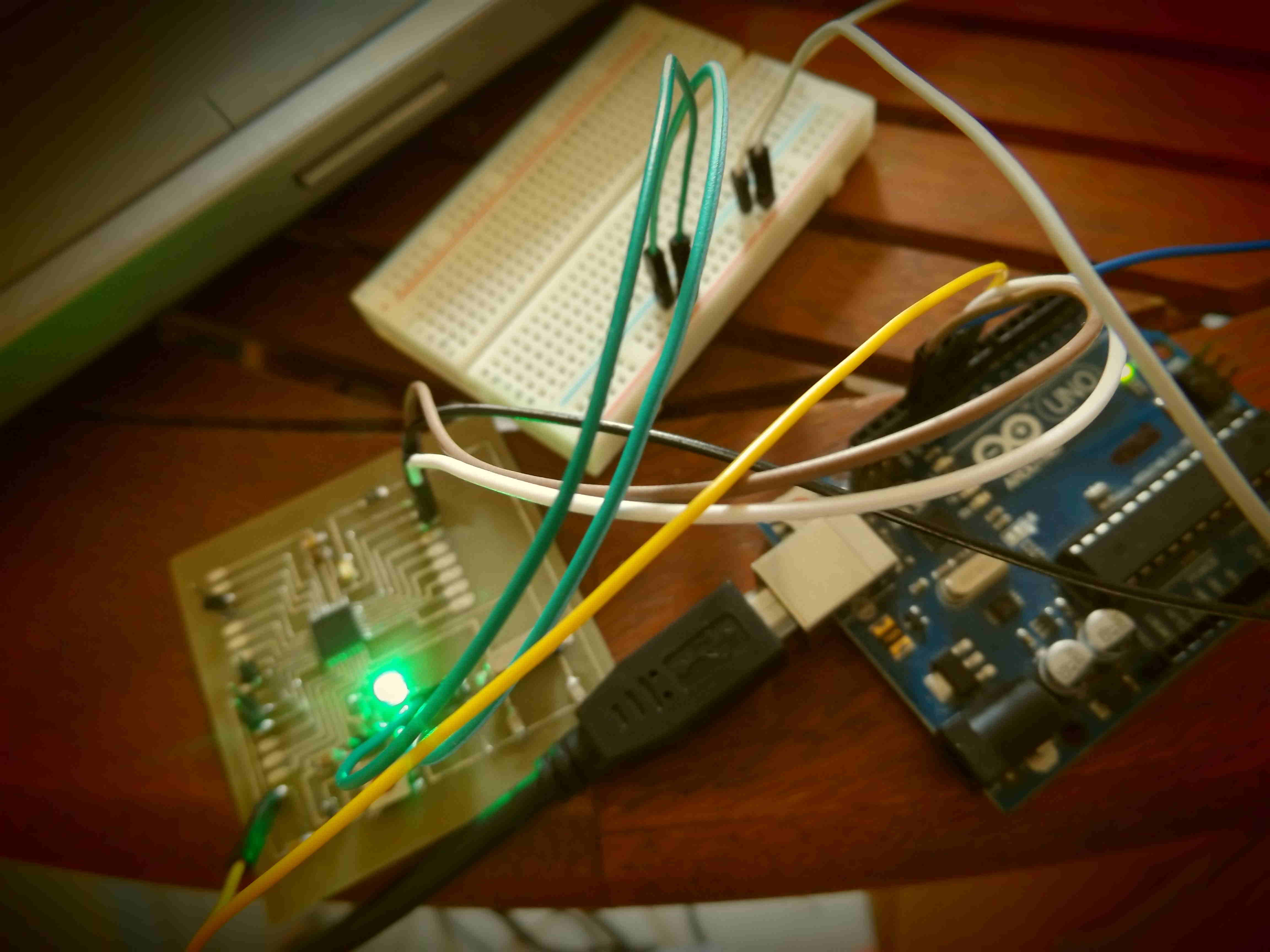 connecting board with arduino isp programmer board