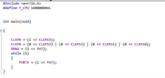 led button1 program in C language