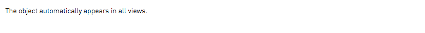 The object automatically appears in all views.