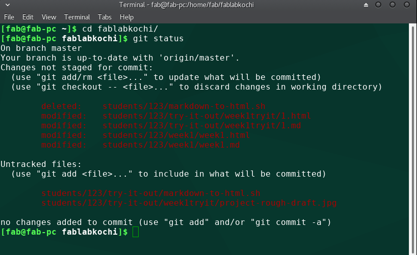 git status