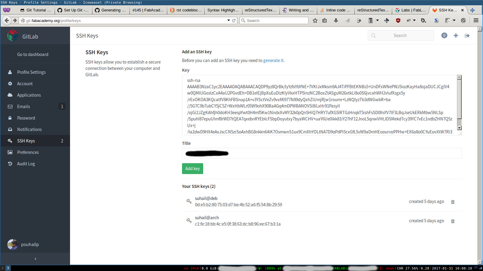 Git profile