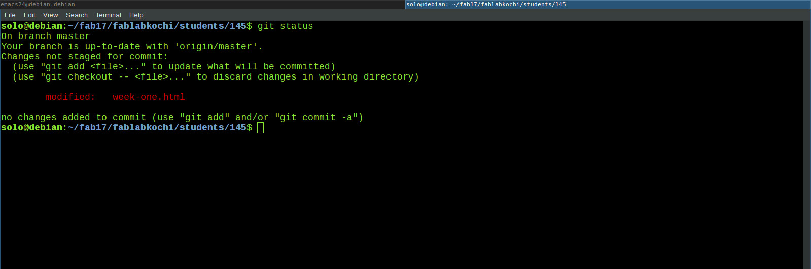 Git unstaged