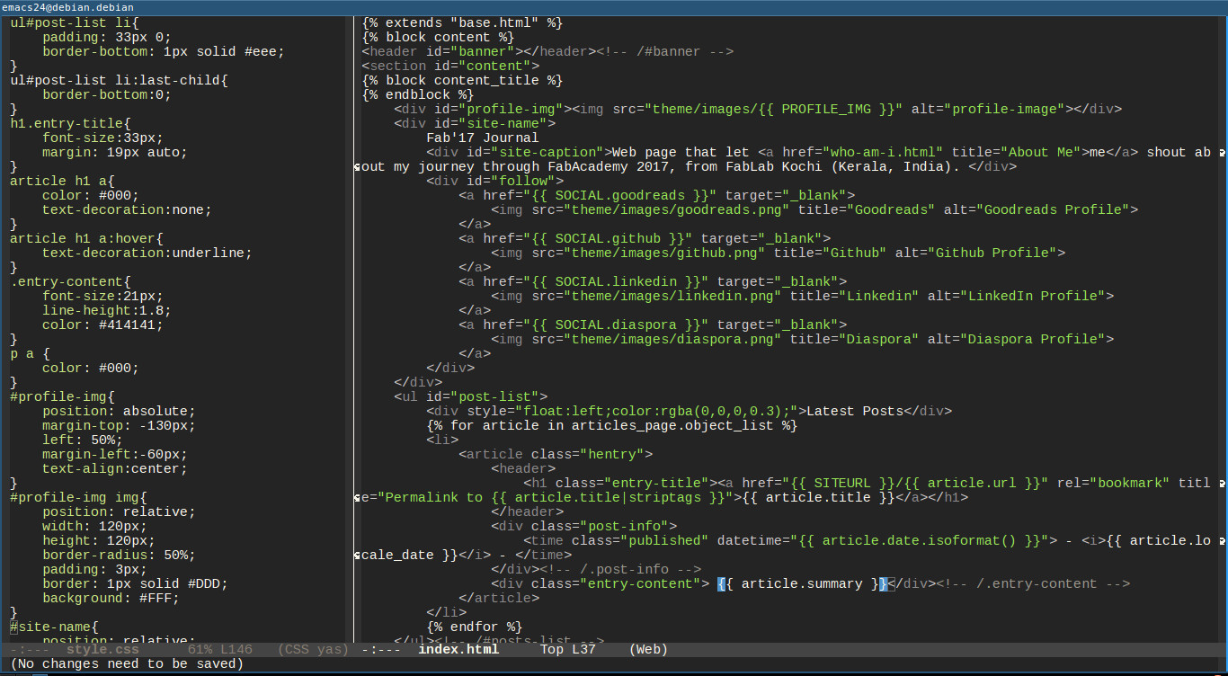 Html and css in emacs