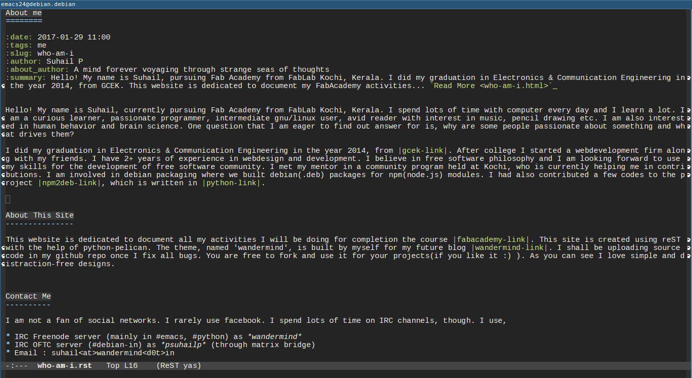 Restructured text file