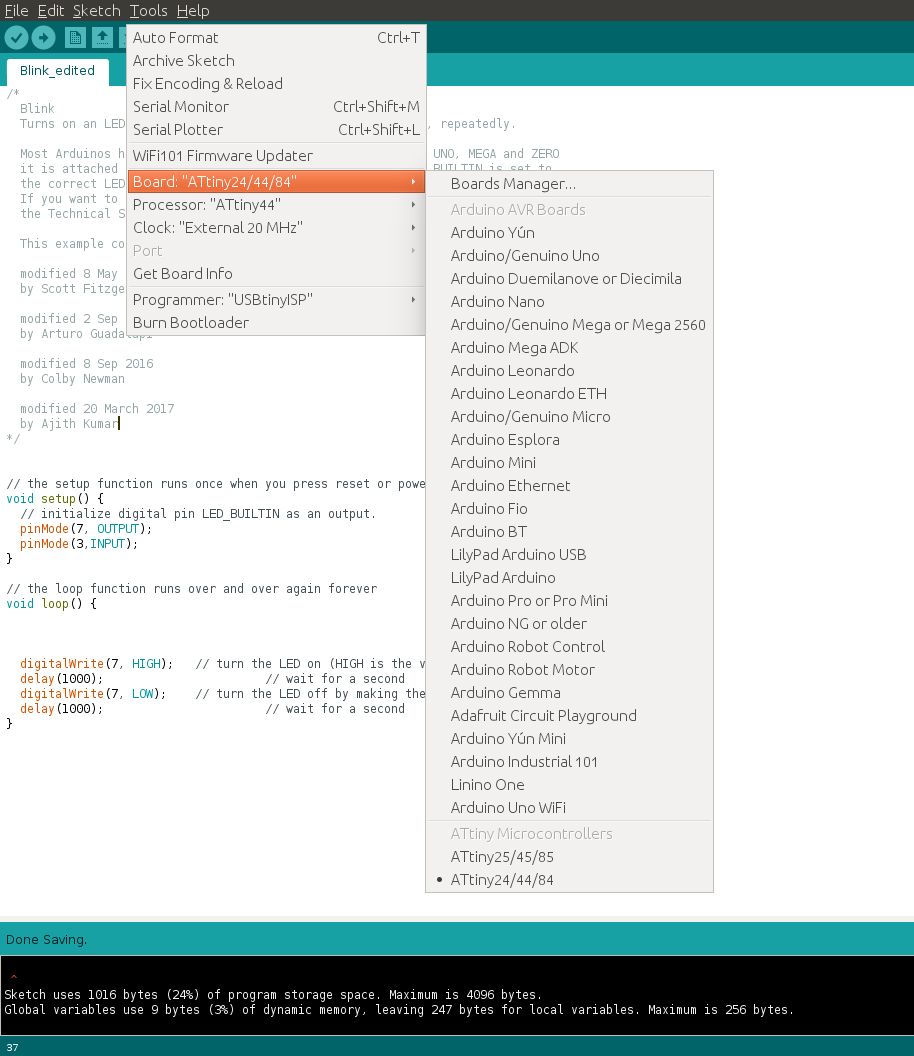 Arduino settings
