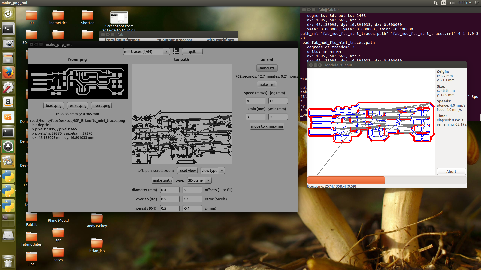 PCB milling using fabmodule 