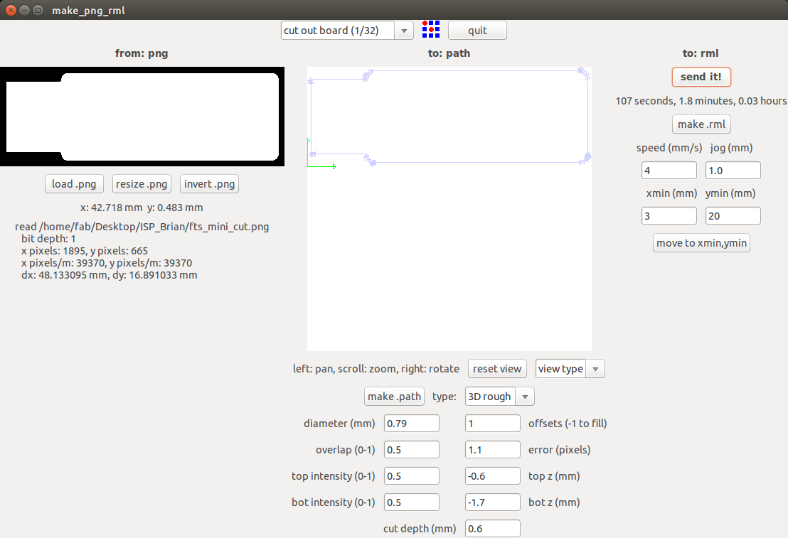 PCB milling using fabmodule 