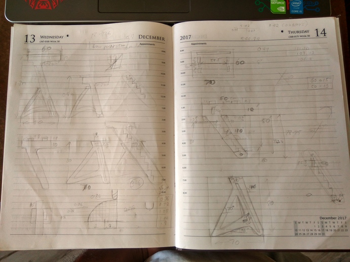 Designing the height adjustable table. 