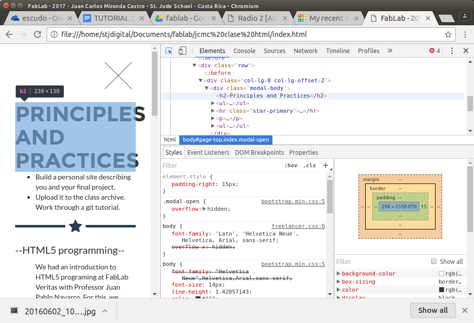 developer tools screenshot