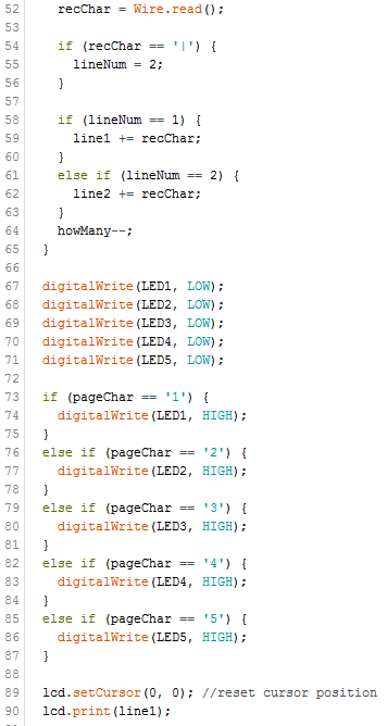 I wrote two more pieces of code, one to control the seven segment ...