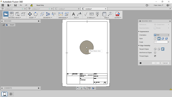 Placing the 2D drawing